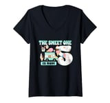 Womens The Sweet One Is Now 5 Year Old 5th Birthday Ice Cream V-Neck T-Shirt