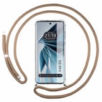 Tumundosmartphone Étui pendentif transparent pour Vivo V40 5G avec cordon Camel