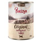 Purizon Original 24 x 400 g - kornfri - Kitten: Kyllingfilet med kalkun