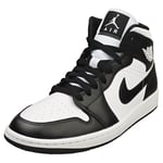 Nike Air Jordan 1 Mid Womens Fashion Trainers in White Black - 6 UK