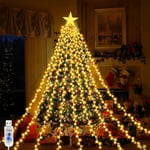 LED Guirlande Lumineuse Sapin Noël, Étanche Cascade Guirlandes Lumineuses 2M x 9 Guirlande 8 Modes 280 LED Guirlande Lumineuse avec Télécommande