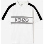 T-shirt Kenzo  Polo Homme Logo Tourterelle blanc