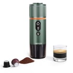 COTGCO Machine à Expresso Portable: Cafetière à Cafe Chauffage Électrique de Voyage - pour 12V Voiture et le Camping - Compatible avec les Capsules Nespresso et les Capsules Starbucks