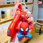 Marvel Spiderman Anime Figurer Nyckelring Tecknad Spider Doll Ke - spot försäljning Red