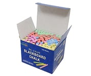 Bright Ideas PK100 8cm Assorted Colour Chalk Sticks, Economy Bright and Bold Coloured Chalk Sticks for writing fun on Blackboards, Chalkboard Signs, Slate and School. BI7983.