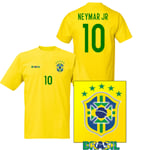 Brasil stil fotbollströja med Neymar Jr 10 tryck S