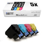 5x Eurotone Eco Toner Alternative for Epson Workforce AL-C-300-DTN