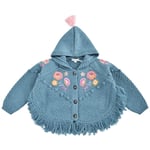 Louise Misha Clara Stickad Cape För Baby Stone Blue | Blå | 9 months