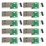 10 Pcs DIY Mâle Connecteur/MINI MICRO USB Adaptateur DIP 2.54mm 5pin Connecteur B Type USB2.0 Femelle PCB Converter USB 3.0.[V625]