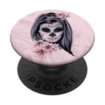 Cute Pink Sugar Skull Design Vintage Rose Flower Goth Pastel PopSockets PopGrip: Swappable Grip for Phones & Tablets PopSockets Adhesive PopGrip