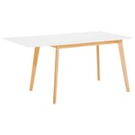 Table Extensible 120/155 x 80 cm en MDF et Bois Blanc et Clair Scandinave Medio