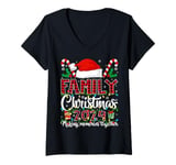 Womens Family Christmas 2024 Matching Squad Santa Women Men Kids V-Neck T-Shirt