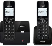 VTECH CS2001 Cordless Phone - Twin Handsets, Black, Black