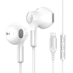 Lightning Headphones [MFi Certified] Lightning Connector Wired iPhone Earphones In-Ear Earbuds(Built-in Microphone & Volume Control) Compatible with iPhone 14/14 Plus/13 Pro Max/12/11/XS/XR/8/7- White