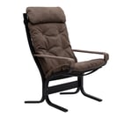 LK Hjelle - Siesta Classic High Black With Armrests Dunes 21001 Dark Brown