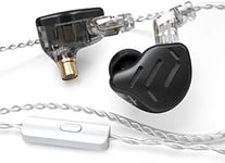 Kz Zax 1Dd+7Ba Ecouteurs Intra-Auriculaires Hifi Hybrides Avec Coque En Alliage De Zinc,Cable Ofc Detachable 2 Broches 0,75Mm(Avec Micro,Noir)