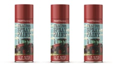 3x 400ML TRACTOR TOUCH UP & REPAIR SPRAY PAINT M.F RED COLOUR QUICK DRY