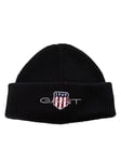 GANT Archive Shield Cotton Beanie Hat, Black, One Size