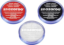 Jokeshop 18ml Snazaroo Face & Body Paint Set BLACK WHITE & RED Dead Vampire Make