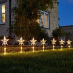 Christmas Garden Stake Lights 8x Star LED Xmas Lighting Pathway Outdoor Home