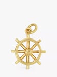 Milton & Humble Jewellery Pre-Loved Alabaster & Wilson 9ct Yellow Gold Ship Wheel Pendant Charm, Gold