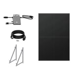 TORNASOL® Kit solaire auto-installable 400W, x1 panneau solaire rigide, bifacial full black de 420W-DC1500V, inclinaison 60º, protection IP68, connexion schuko|câble MC4 recommandé pour mur ou balcon