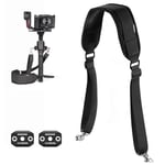 Neewer RS4 RS3 Neck Strap with Two NATO Rails & 1/4" D Rings for DJI RS4 RS4 Pro RS3 Pro RS2 RSC2 Ronin SC Gimbal Stabilizer, 4.9ft/150cm Length Adjustable Weight Reducing Shoulder Strap, GA014