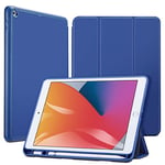 ESR Stifthalter Hülle Kompatibel mit iPad 10,2 2019 Hülle für iPad 7. Generation - Weiches Flexibles TPU Smart Case Cover mit Pencil Halter - Pencil Hülle für iPad 7 10.2 Zoll - Blau