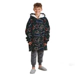 Dreamscene Game Remote Hoodie Blanket Soft Fleece Oversized Kids Throw, Black