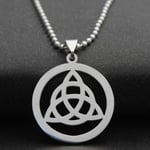 CELTIC TRINITY KNOT NECKLACE Stainless Steel Triquetra Everlasting Love Irish