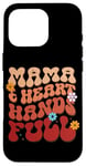 iPhone 16 Pro Mama Heart Hands Full Retro Floral Typography Case