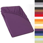 CelinaTex Perla Drap-Housse surmatelas Housse lit sommier tapissier Coton 140x200-160x200 cm Lilas