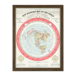 Artery8 Map Gleason 1892 World Time Calculator Flat Earth Artwork Framed Wall Art Print 18X24 Inch