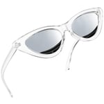 Joopin Lunette de Soleil Oeil de Chat Lunettes de Soleil Femme Polarisée Rétro Originale Transparent Miroir Vintage Mode pour Voyage