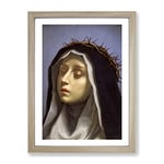 Carlo Dolci St. Catherine Of Siena Classic Painting Framed Wall Art Print, Ready to Hang Picture for Living Room Bedroom Home Office Décor, Oak A4 (34 x 25 cm)