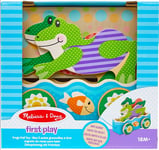 Melissa & Doug First Play Friendly Frogs Pull Along Wooden Toy Set New Xmas 18m+