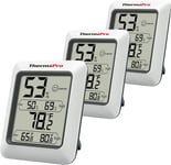 TP50 Hygromètre Numérique Thermomètre Intérieur Thermomètre D'ambiance et Indicateur D'humidité avec Moniteur D'humidité et de Température, 3 Pièces