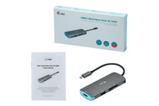 i-Tec USB-C Metal Nano Dock 4K HDMI + Power Delivery - dockningsstation - USB-C 3.1 - HDMI