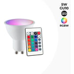 Barcelona Led - Ampoule led GU10 rgbw 5W avec télécommande