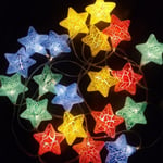 LED Star Dekoration String Lights, sprucket Pentagram Colorful 2 meters 10 lights (two batteries)