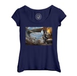 T-Shirt Femme Col Echancré Fallout 4 Vaisseau Jeux Video Apocalypse Survival