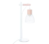 Lampe métal bois H. 38 BEDWOOD blanc