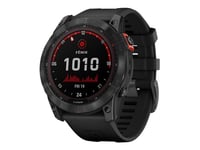 Garmin fenix 7X Solar - 51 mm - skiffergrå - sportklocka med band - silikon - svart - handledsstorlek: 127-210 mm - display 1.4" - 16 GB - Bluetooth,