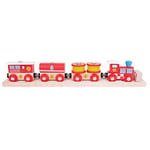 Bigjigs Rail Train Secours Incendie | Train en Bois | Circuit Train Bois | Jouet Enfant | Jouet Éducatif | Cadeau Enfant | Jouet en Bois | Compatible avec Autre Marques de Train en Bois