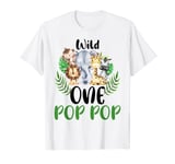 Pop Pop of The Wild One Zoo Birthday Safari Jungle Animal T-Shirt