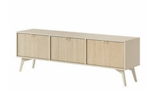 Klinkerville Tv-skåp - Med förvaring x 3 Ljus trä D28xH32xH158 cm Beige TV-skåp