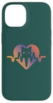 Coque pour iPhone 14 Chat Heartbeat Nurse Animal Kitty Mom & Dad Heart Retro