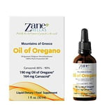 Zane Hellas 190 mg Oregano Oil-164 mg Carvacrol per Serving-4 Drops Daily. 100%