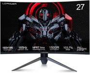 27"" Écran Gamer Premium-165Hz Fhd 1920X1080,Va Panel 1500R,Amd Freesync¿,Nvidia G-Sync Kompatibel,Idéal Pour Fps & Rpg.Confort Visuel Avec Low Blue & Flicker-Free-Noir Avec Led Rouge