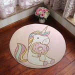 Tapis Cuisine Tapis Couloir Paillasson Tapis Rond Tapis De Sol Rond En Forme De Licorne, Dessin Animé, Antidérapant, Pour Chambre D'enfants, Pour Chambre D'enfant, Pour Animal Domestique